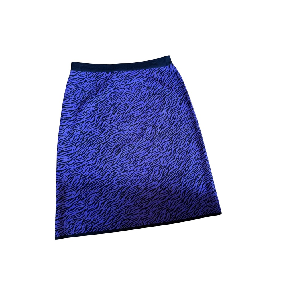 Vintage Exclusively Misook purple zebra print midi skirt